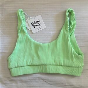 Kulani Kinis Neon Green Ribbed Top